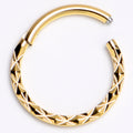 16G 3/8 Gold Tone Ultra Modern Precision Hinge Segment Ring