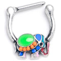 16G 5/16 Colorful Elephant Cartilage Clicker