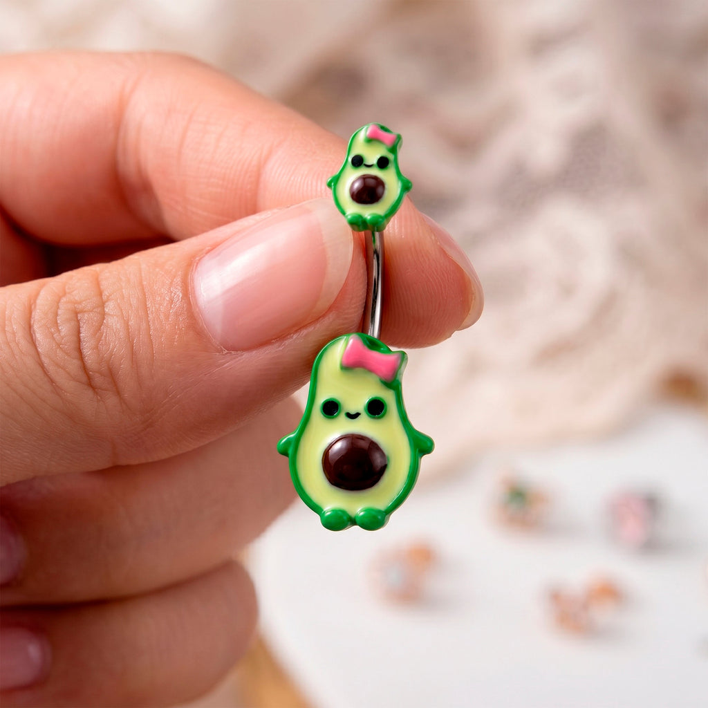 Cutie Avocado Double Mount Belly Ring