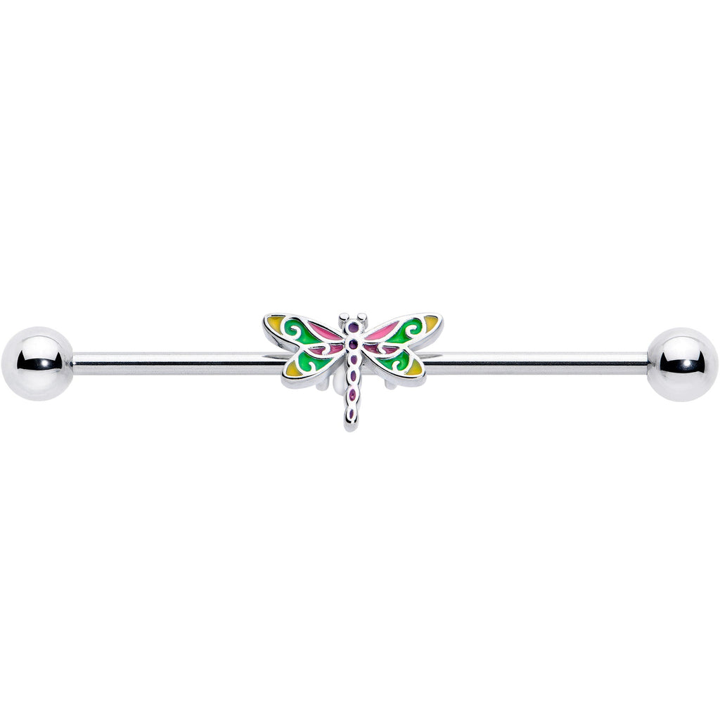 14G Dragonfly Colors Industrial Barbell 38mm