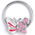 16G 3/8 Clear Gem Flowery Butterfly Pink BCR Captive Ring