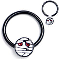 16G 5/16 Black Halloween Mummy BCR Captive Ring