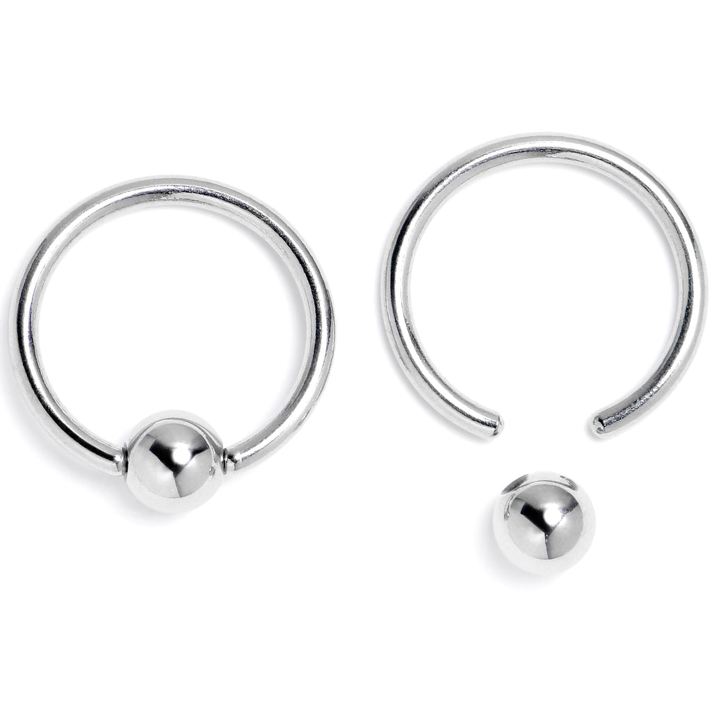 16G 3/8 Skull Red Eyes BCR Captive Bead Ring Set of 4