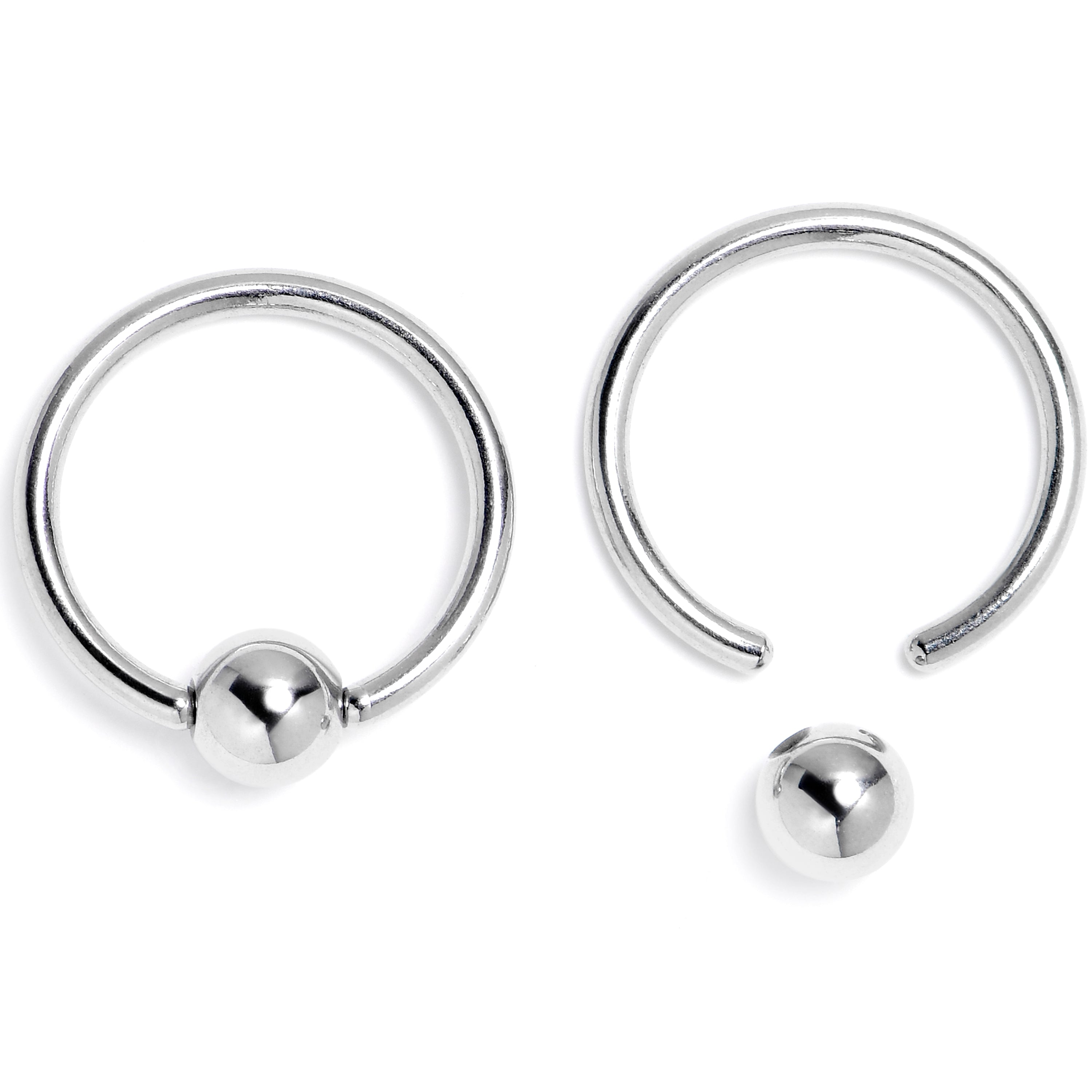 16G 3/8 Strawberry Red BCR Captive Ring Set of 4