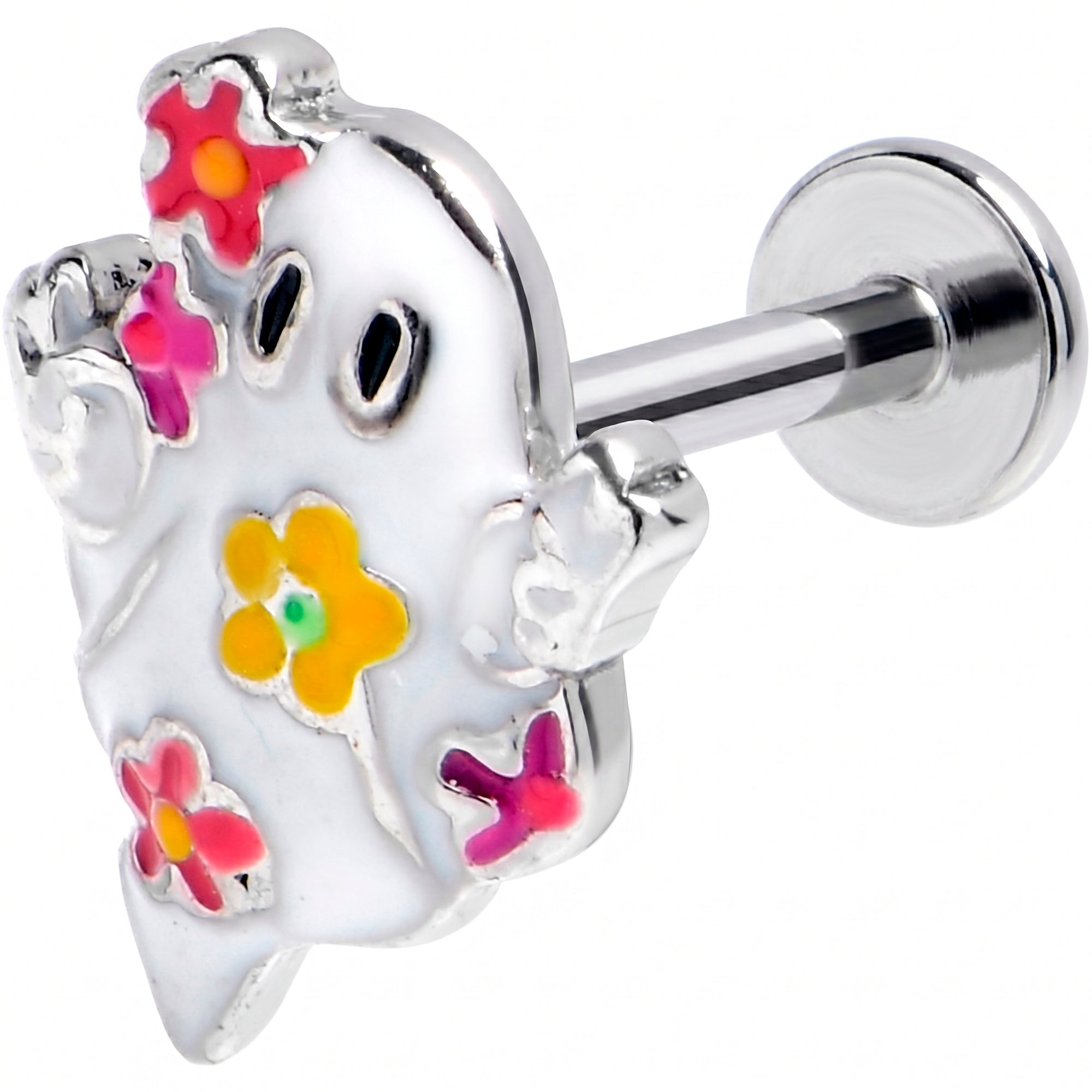 16G 5/16 Floral Ghost Halloween Labret Monroe Tragus