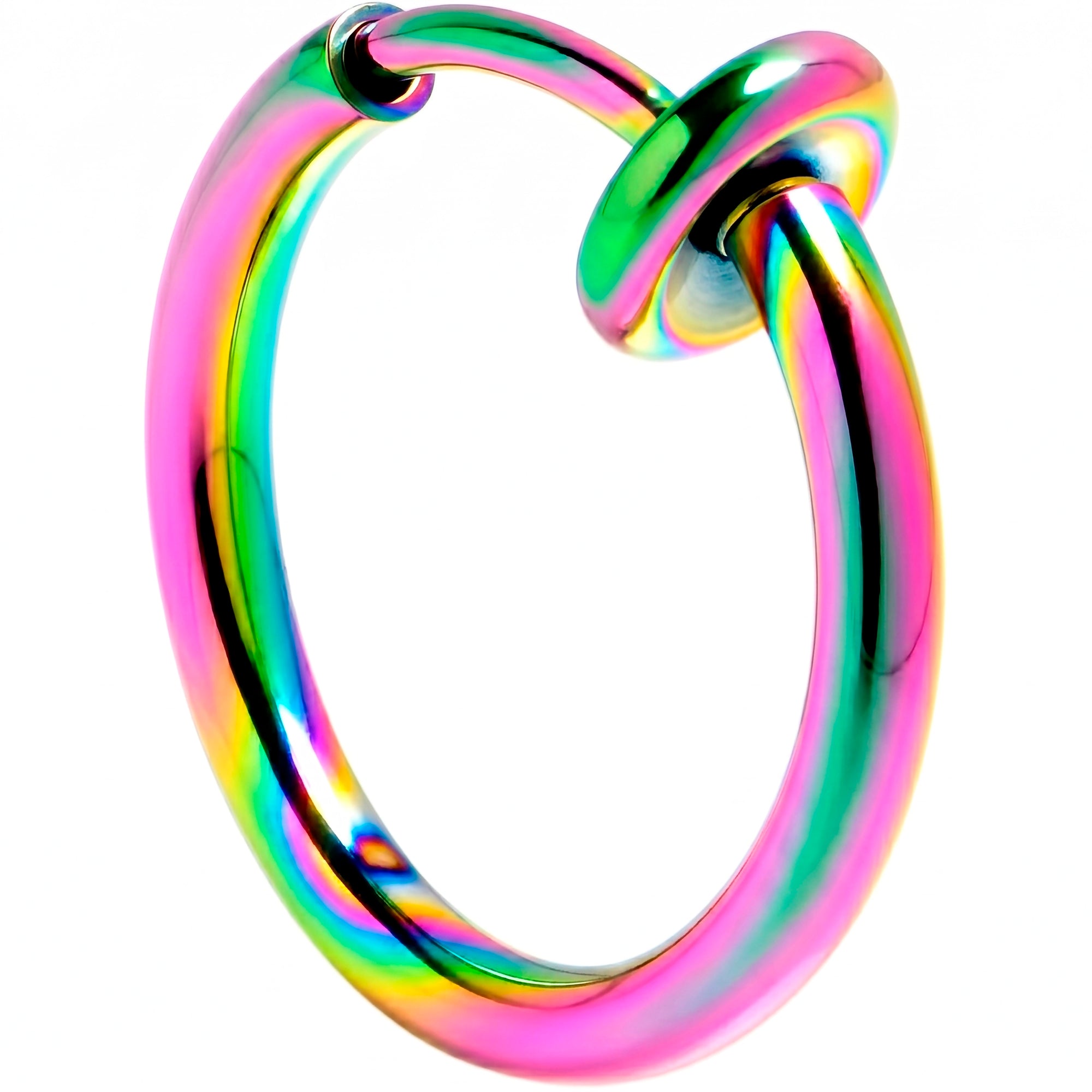 Rainbow Clip On Fake Nose Ring