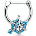 16G 5/16 Blue Gem Spiderweb Goth Cartilage Clicker