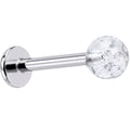 16 Gauge 3/8 Clear Shimmer Glitter Labret Monroe Tragus