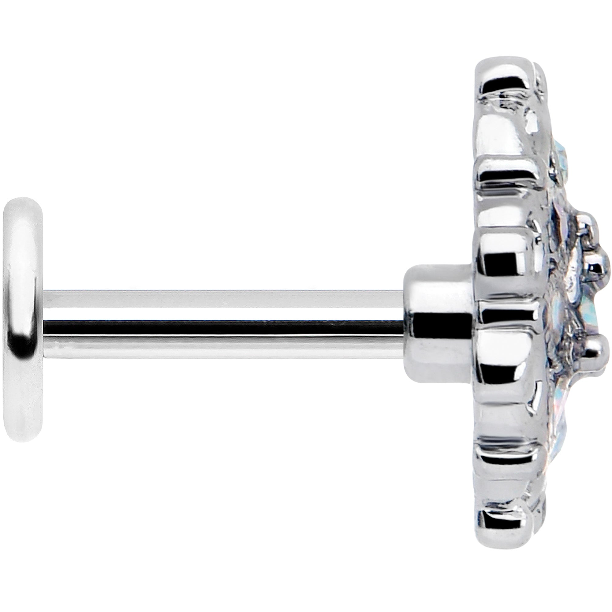 16G 1/4 Aurora Gem Retro Sunburst Cartilage Labret