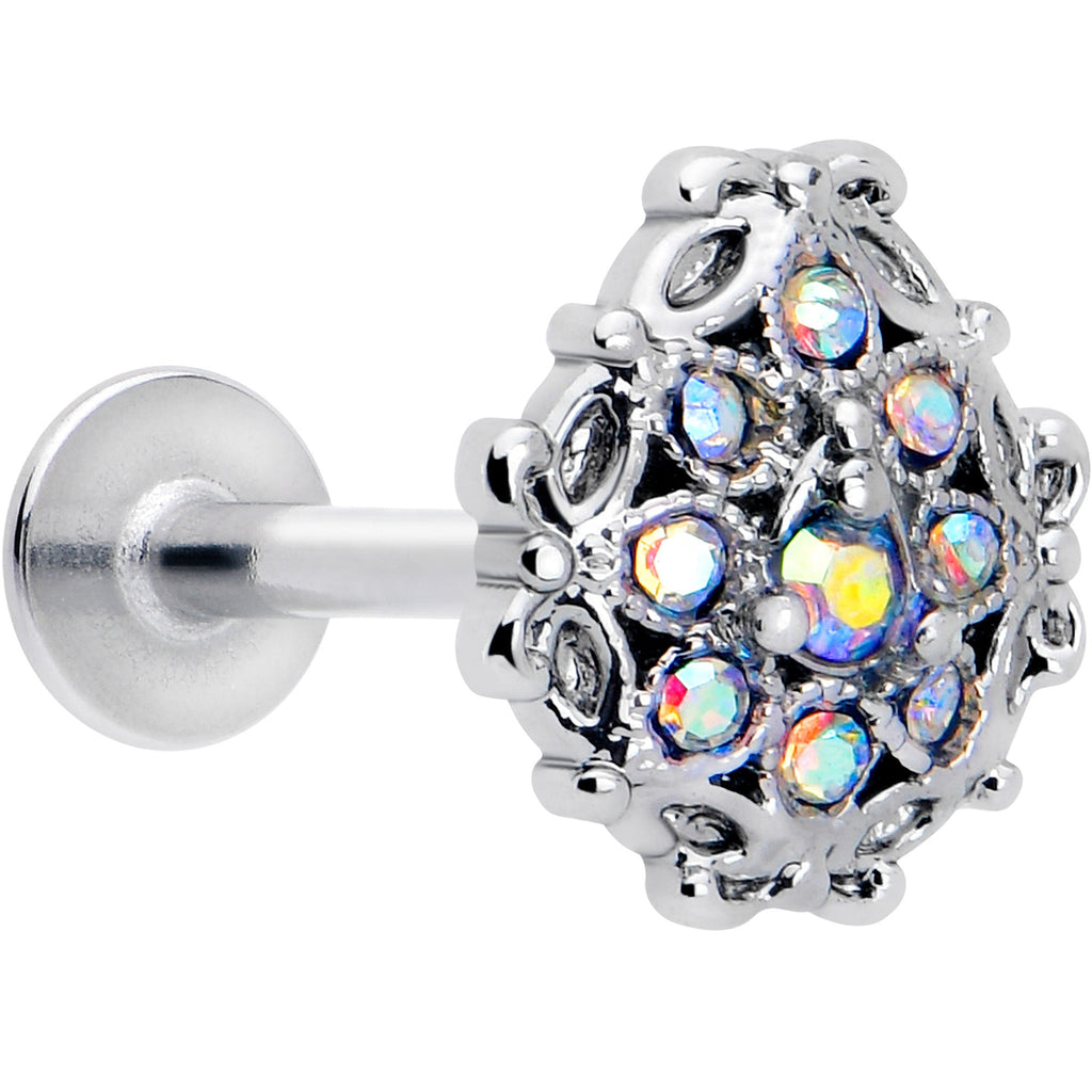 16G 5/16 Aurora Gem Retro Sunburst Labret Monroe Tragus