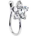 Clear Gem Flower Clip On Nose Ring