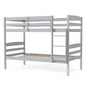 Solid Wood Twin Over Twin Bunk Bed Frame with High Guardrails and Integrated Ladder