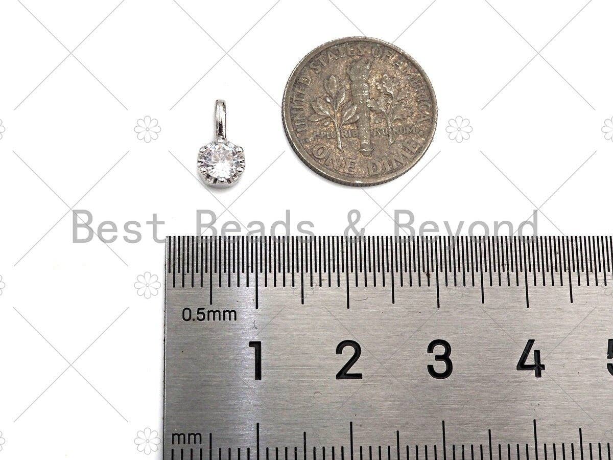 Big Clear CZ Micro Pave Diamond Shape Pendant/Charm,Diamond Cubic Zirconia Charm, Cute Necklace Bracelet Charm Pendant,5x10mm,Sku#L445