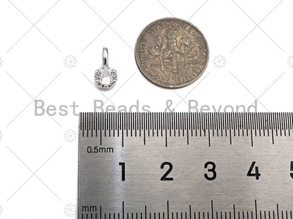 Big Clear CZ Micro Pave Diamond Shape Pendant/Charm,Diamond Cubic Zirconia Charm, Cute Necklace Bracelet Charm Pendant,5x10mm,Sku#L445