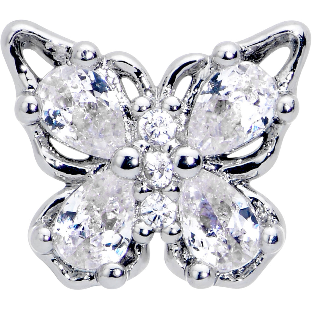 16G 1/4 Clear Gem Baroque Beauty Butterfly Cartilage Tragus Earring