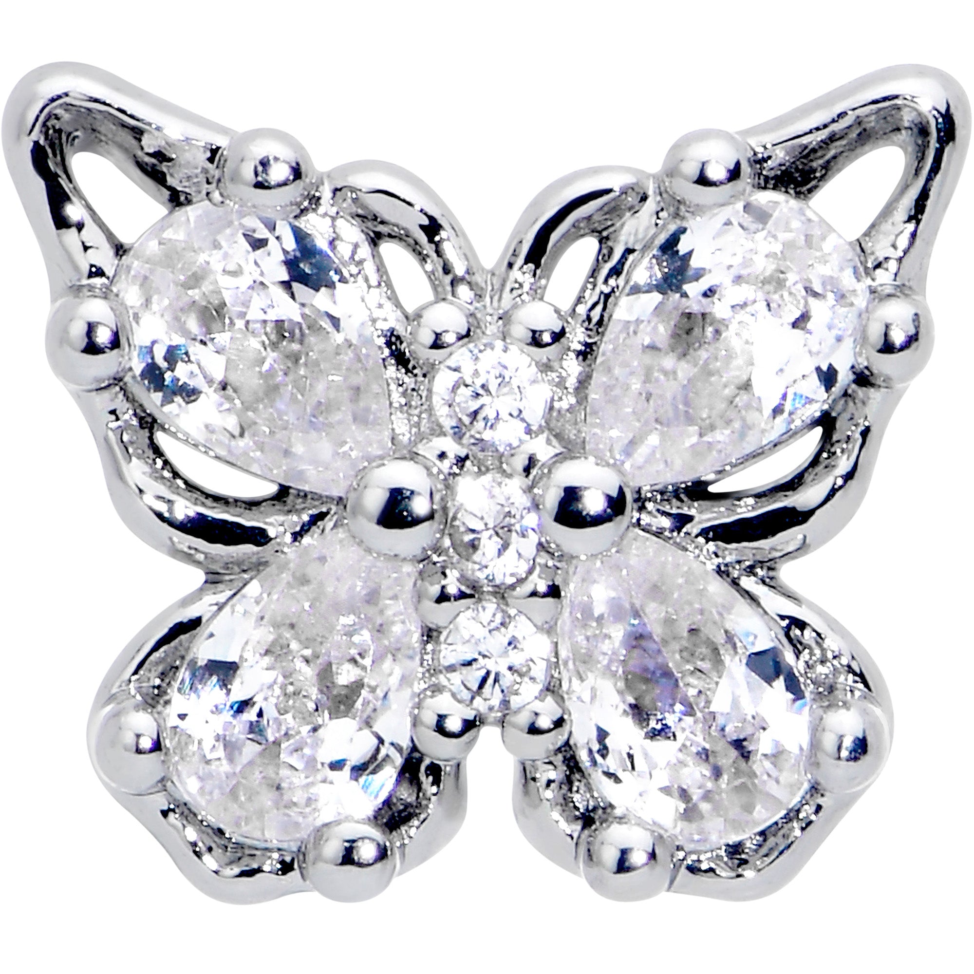 16G 1/4 Clear Gem Baroque Beauty Butterfly Cartilage Tragus Earring