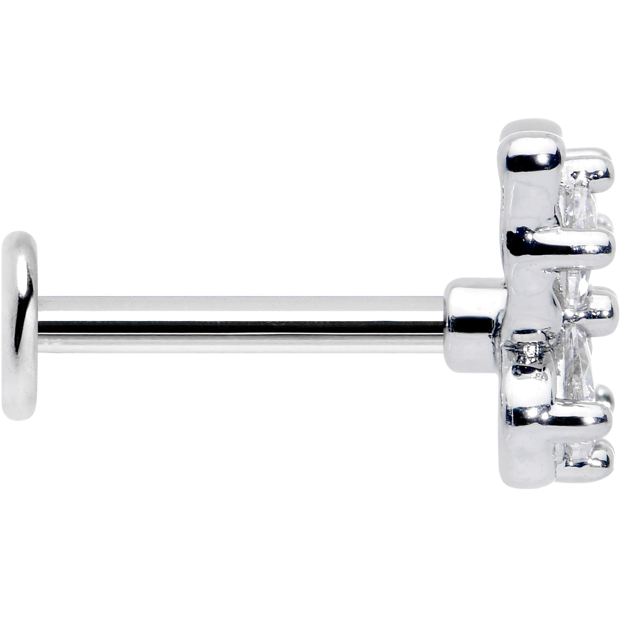 16G 5/16 Clear Gem Baroque Butterfly Internally Threaded Labret
