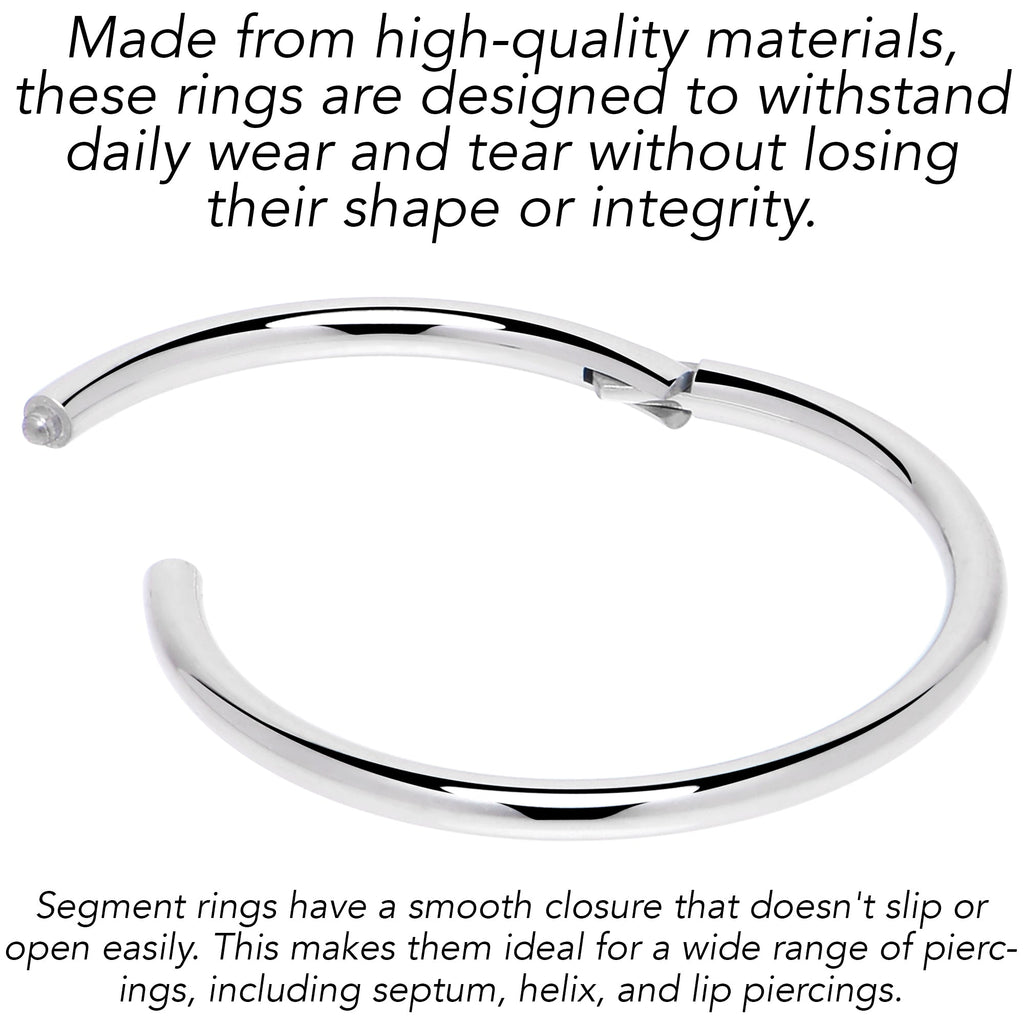 16G 7/16 316L Surgical Steel Precision Hinged Segment Hoop
