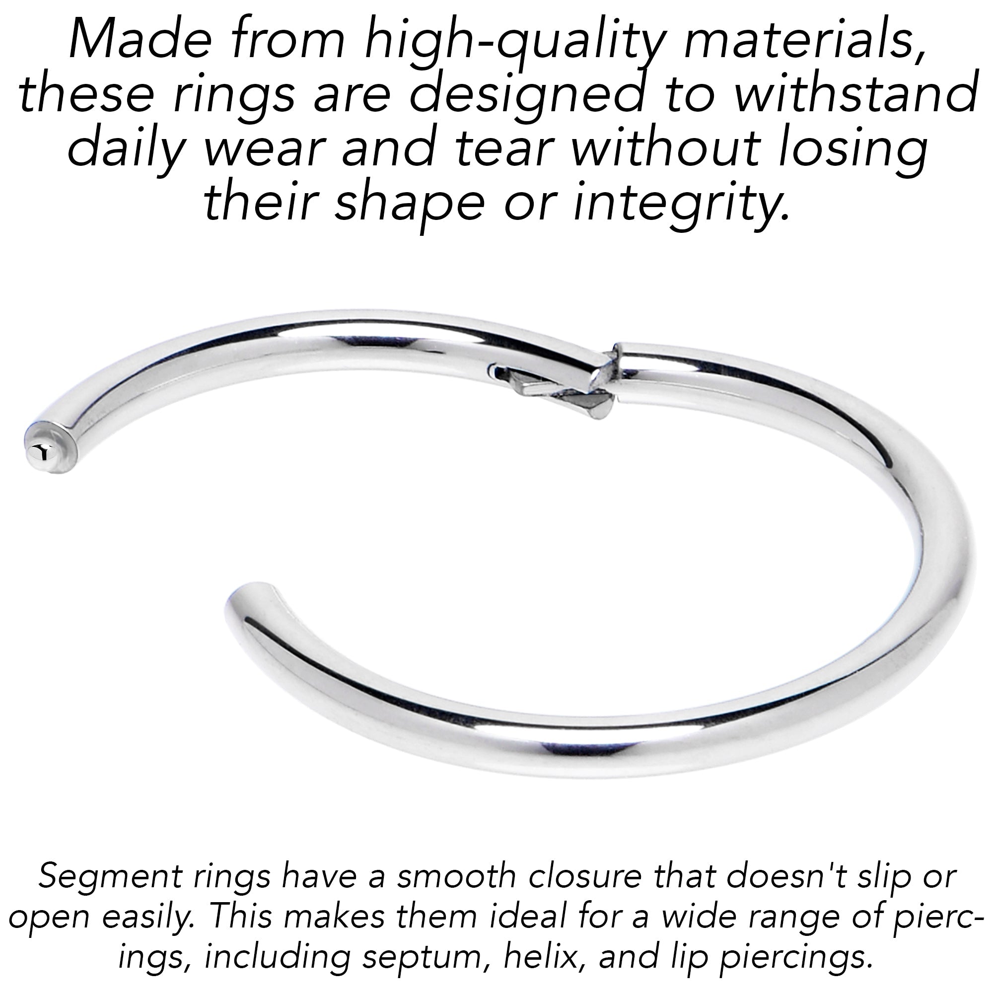 16G 5/8 316L Surgical Steel Precision Hinged Segment Hoop