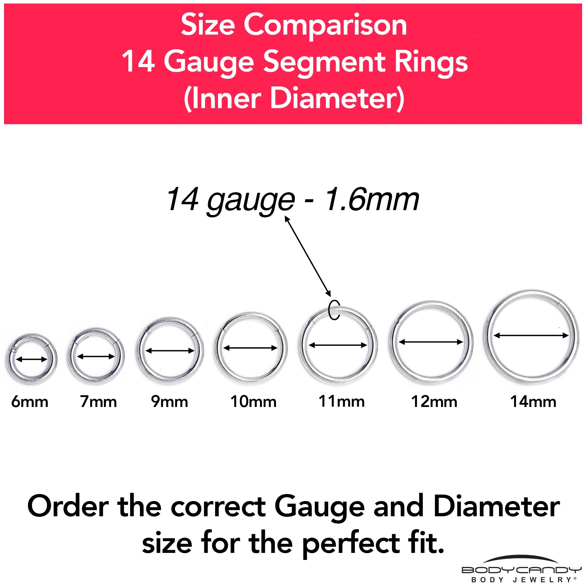 14G 7/16 316L Surgical Steel Precision Hinged Segment Hoop