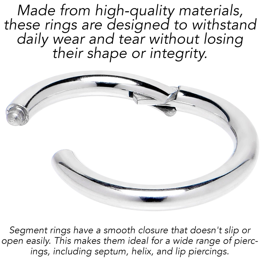 10G 3/8 316L Surgical Steel Precision Hinged Segment Hoop