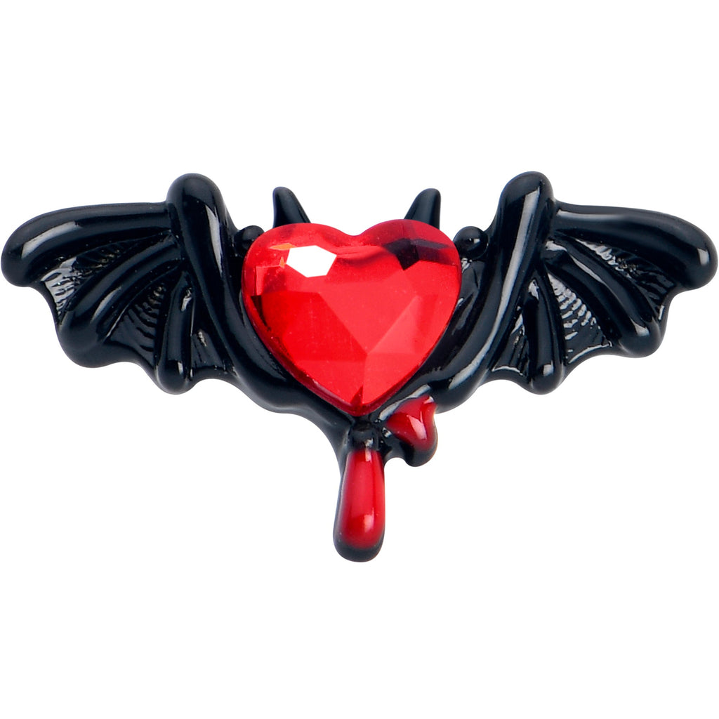 16G 5/16 Red Gem Black Bleeding Heart Bat Labret Monroe Tragus