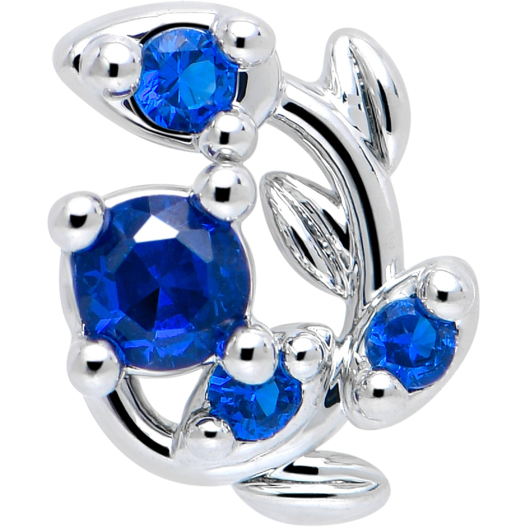 16G 5/16 Blue Gem Twining Vine Flatback Stud
