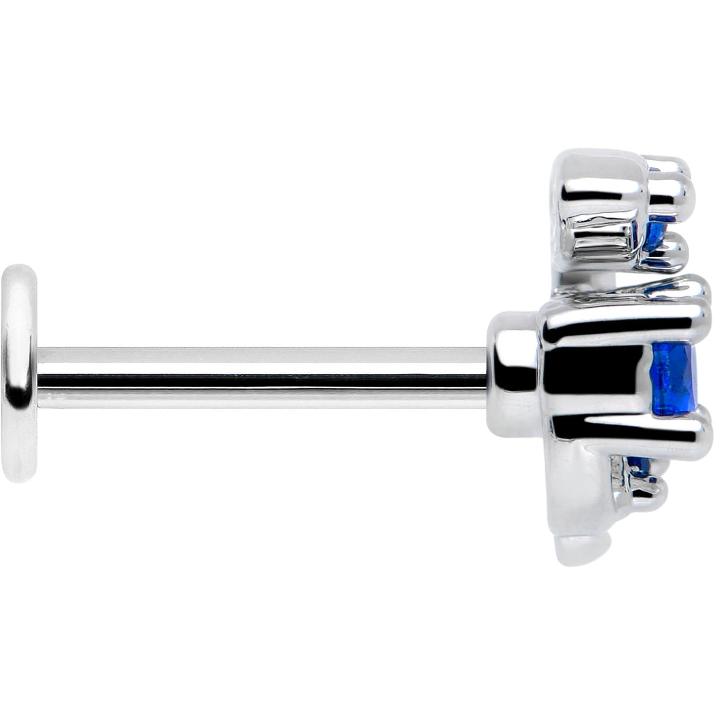 16G 5/16 Blue Gem Twining Vine Flatback Stud