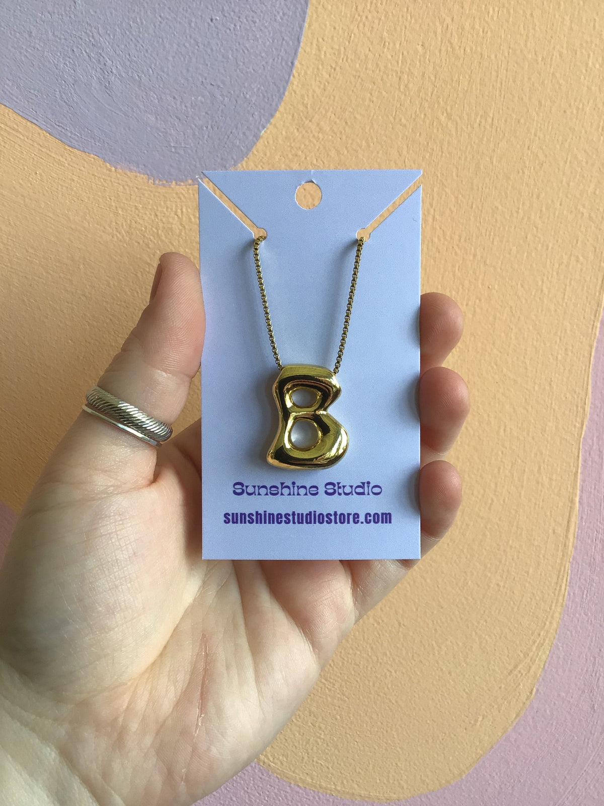 Bubble Letter Initial Necklace