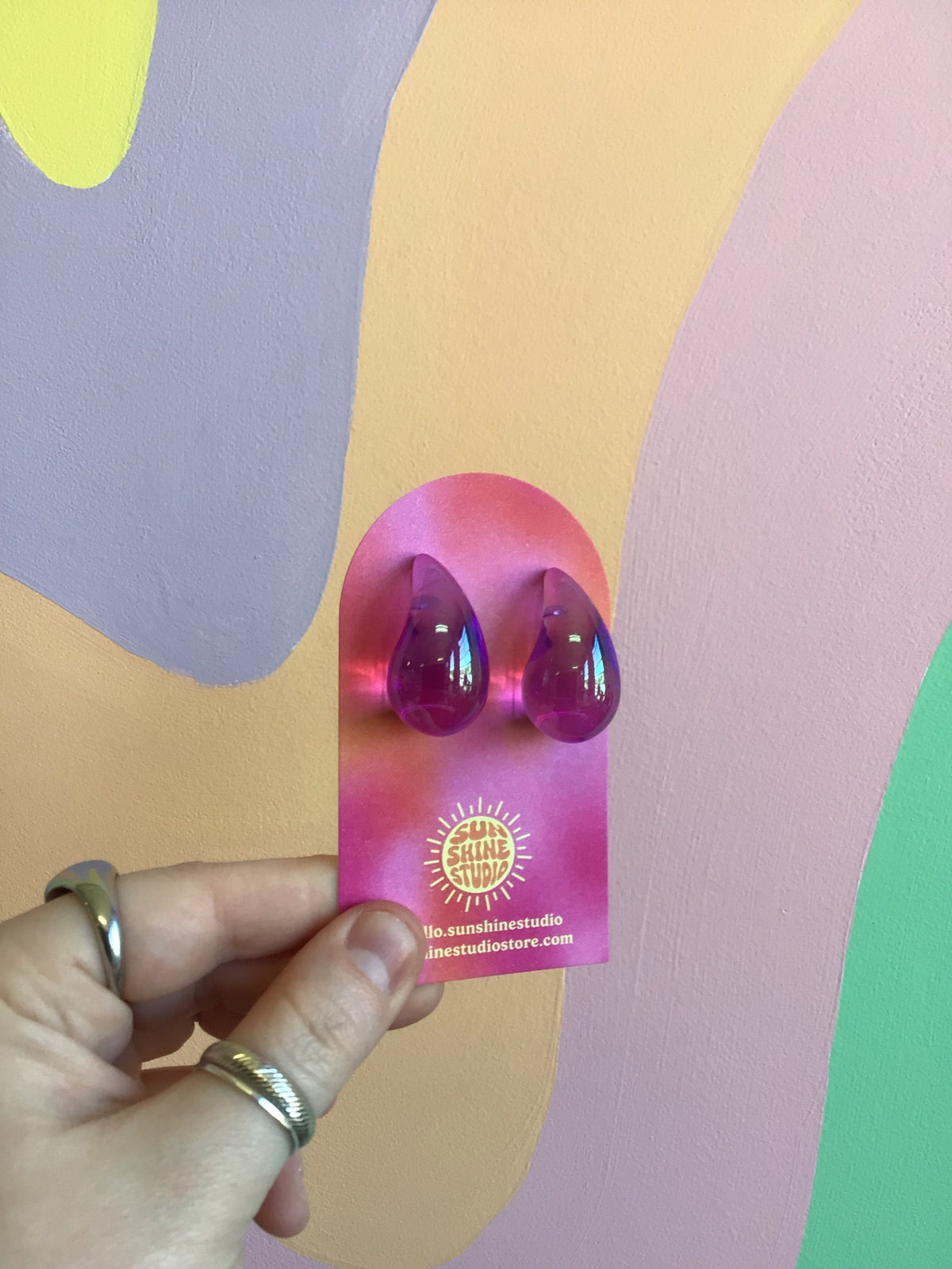 Resin Chunky Colorful Stud
