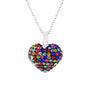 Bubble Heart Pendant in Solid Sterling Silver Made with Swarovski Elements