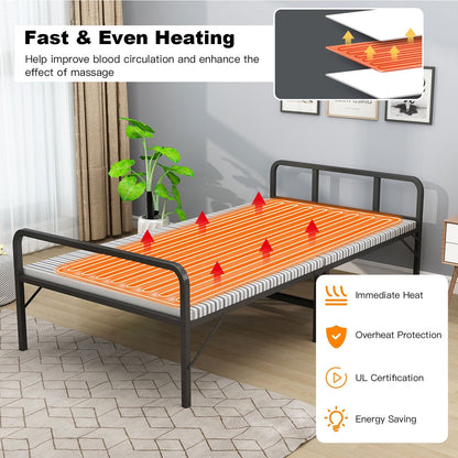 71 x 31 Inch Massage Bed Warmer Heating Pad with 5 Heat Settings