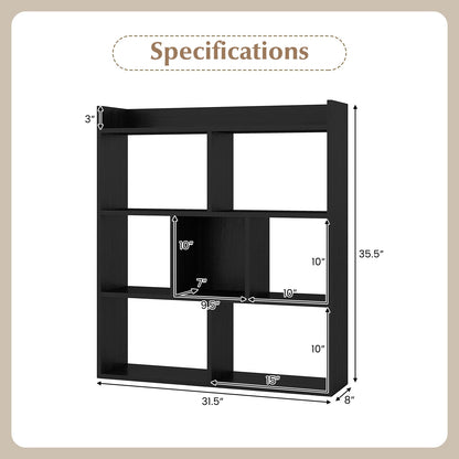 7 Cubes Open-back Bookshelf with Anti-Toppling Devices