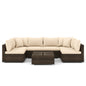 7 Pieces Patio Rattan Furniture Set with Sectional Sofa Cushions