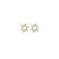 CZ Gold Flower Stud Earrings, Sku#LD505