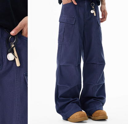Wide-leg Overalls Men's Loose Straight Casual Feeling