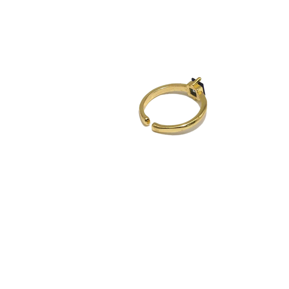 Gold Colorful CZ  Square Adjustable Ring, Sku#JL178