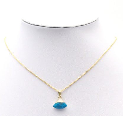 Natural Moonstone Turquoise Gemstone Fan shape Charm, Sku#LY28