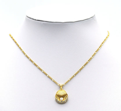 CZ Pearl on Shell Charm, Sku#LK642
