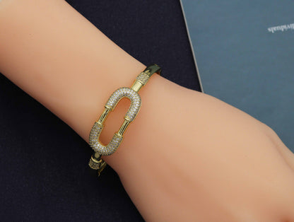 CZ Oval Link Adjustable Bracelet and Rings, Sku#X323