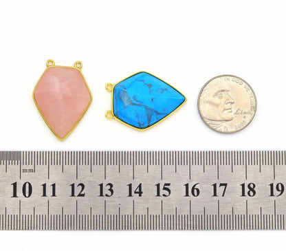 Gold Diamond Gemstone Pendant, Sku#LY03