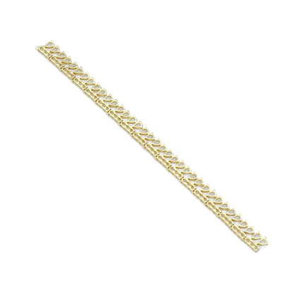 Gold Silver CZ Teardrop Dangle Tennis Chain Connector, Sku#A263