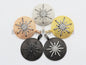 CZ Micro Pave Large 36x39mm Star on Round Disc Pendant, F554