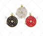 Colorful Enamel Pave Target On Round Coin Pendant, Gold Enamel Target Pendant, Pave Enamel Jewelry Findings,22x22mm,Sku#L444