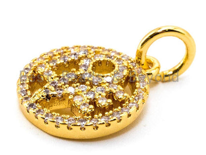 CZ Micro Pave 13mm love Round Pendant/Charm,CZ Love Charm, sku# F341