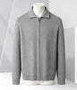 Solid-color Cardigan Zip-up Mens Jacket