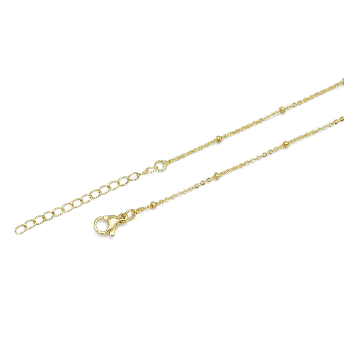 Gold Silver Rolo Link Dainty Ball Necklace, Sku#LD507