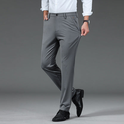 Mens Slim-fit Ice-silk Casual Pants