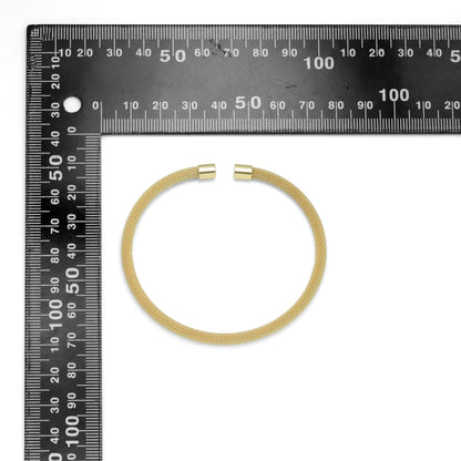 Knitting Patten Gold Adjustable Bracelet, Sku#A437