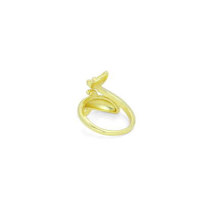 Gold Dolphin Wrap Adjustable Ring, Sku#LK1128